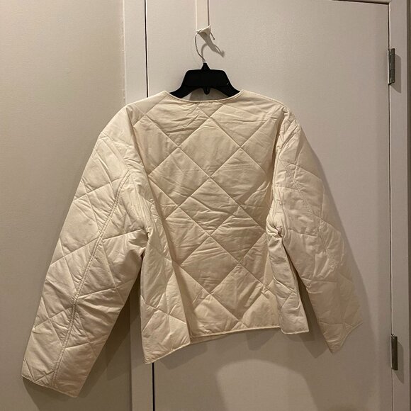 NWT: Jones New York (JNY) White Cream Collarless Quilted Jacket - Size XL - Picture 5 of 6
